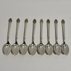 1881 Rogers Oneida Plantation 1948 Silverplate Teaspoons Set of 8 Flatware